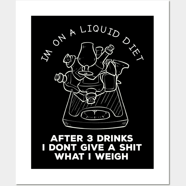 Funny Liquid Diet Weightloss Drinking Gym Workout Fitness Wall Art by TellingTales